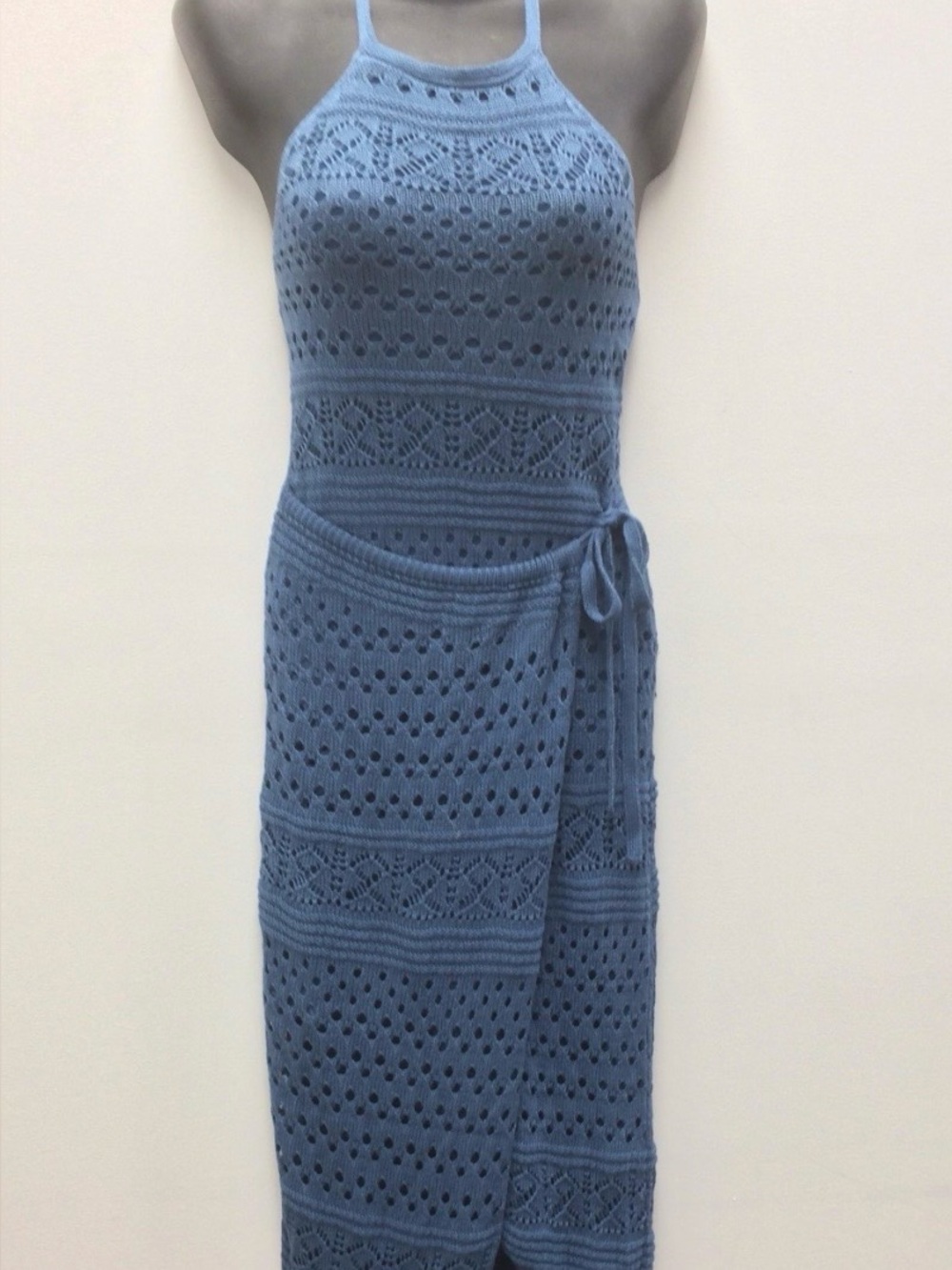 NWT Lulus halter knit crochet wrap dress size S